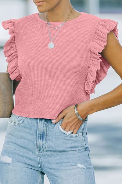 Curvy Line- Flutter Sleeve Blouse