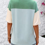 Color Block Round Neck Half Sleeve T-Shirt