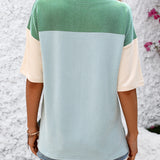 Color Block Round Neck Half Sleeve T-Shirt