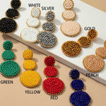 Round Glass Bead Drop Earrings