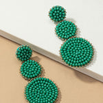 Round Glass Bead Drop Earrings