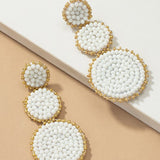 Round Glass Bead Drop Earrings