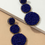 Round Glass Bead Drop Earrings