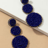 Round Glass Bead Drop Earrings