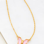 GEMSTONE BUTTERFLY PENDANT NECKLACE