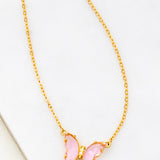 GEMSTONE BUTTERFLY PENDANT NECKLACE