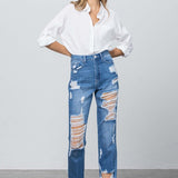 HIGH RISE STRAIGHT JEANS