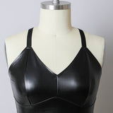 Faux Leather Longline Bralette Plus Size