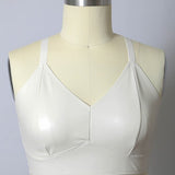 Faux Leather Longline Bralette Plus Size