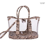 SNAKESKIN TRIM CLEAR TOTE