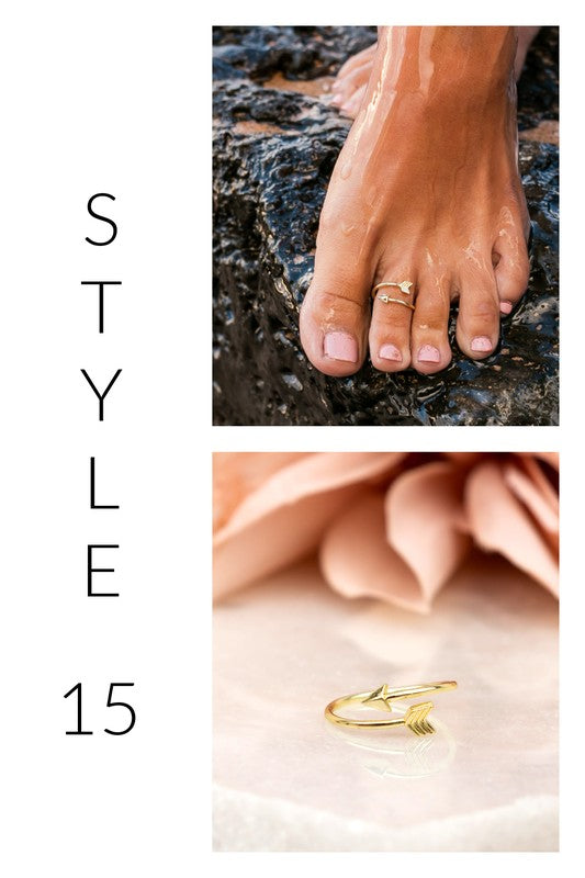 Sterling Silver Toe Rings Gold plated