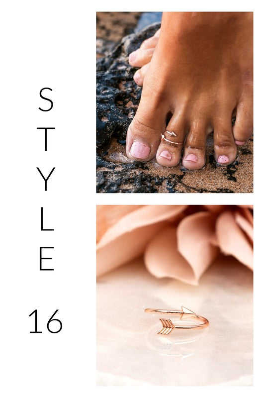 Sterling Silver Toe Rings rose gold plated
