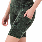 Mineral Wash Wide Waistband Pocket Leggings