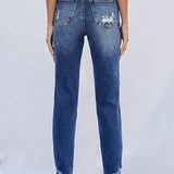 High Waist Ripped Boyfriend Jeans