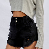 Frayed Black Shorts