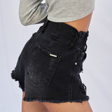 Frayed Black Shorts