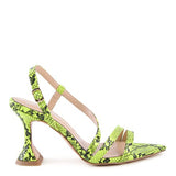 CHERRY TART Snake Print Spool Heel Sandals