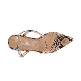CHERRY TART Snake Print Spool Heel Sandals