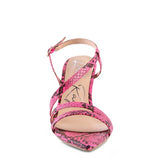 CHERRY TART Snake Print Spool Heel Sandals