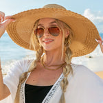 Scallop Edge Bow Accent Sunhat