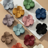 Matte Color Coated Flower Hair Claw Clip