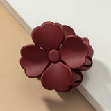 Matte Color Coated Flower Hair Claw Clip
