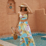 Womens 2pcs Long Skirt Set