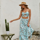 Women's Floral 2 Pcs Long Skirt Set