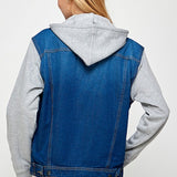 Women's Denim Jacket with Fleece Hoodies