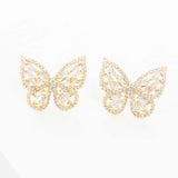 Crystal Butterfly Earrings Gold