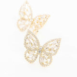 Crystal Butterfly Earrings Gold