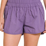 Windbreaker Smocked Waistband Running Shorts