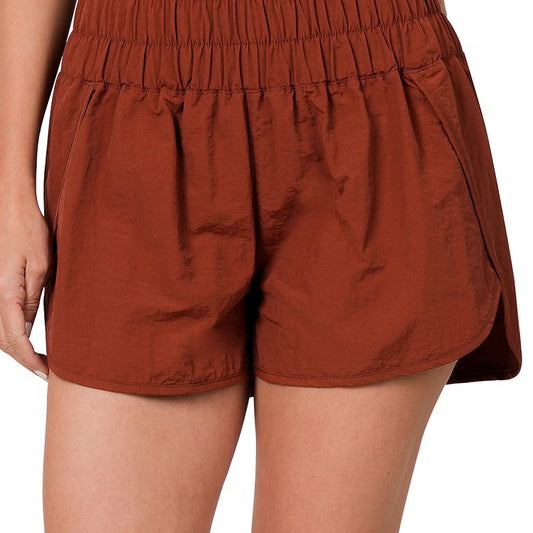 Windbreaker Smocked Waistband Running Shorts