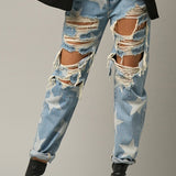 Star Print Slouch Jeans