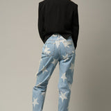 Star Print Slouch Jeans