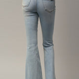 Elastic Banded Wide Flare Jeans