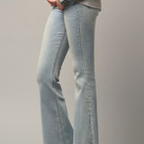 Elastic Banded Wide Flare Jeans