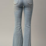 Elastic Banded Wide Flare Jeans