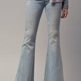 Elastic Banded Wide Flare Jeans