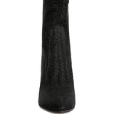 Hustlers Shimmer Block Heeled Ankle Boots