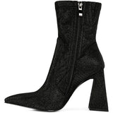 Hustlers Shimmer Block Heeled Ankle Boots