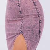 Midi Skirt In Denim Pink