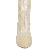 Fortunate Rhinestones Embellished Mesh Boots