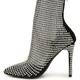 Fortunate Rhinestones Embellished Mesh Boots