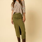 COLOR CARGO MIDI SKIRT