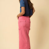COLOR CARGO MIDI SKIRT