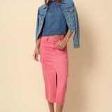 COLOR CARGO MIDI SKIRT