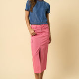COLOR CARGO MIDI SKIRT