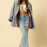 MERMAID MAXI DENIM SKIRT