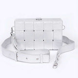 Weaved Textured Box Crossbody Bag
